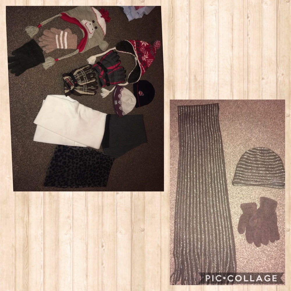 Scarves hats and gloves